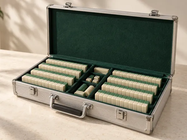 Juego de mahjong completo dentro de su estuche